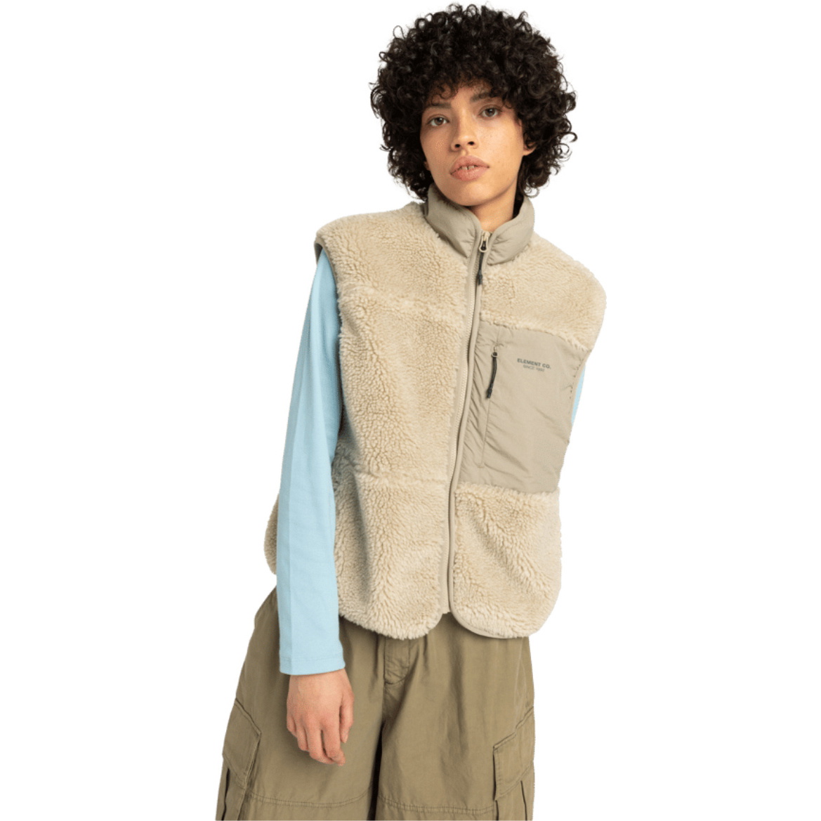 2026 Element Womens Lake Sherpa Vest ELJJK00123 - Oat Milk
